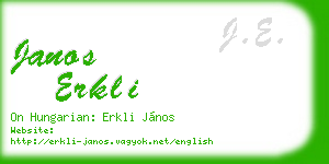 janos erkli business card